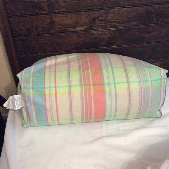Ralph Lauren Neon Bright Plaid Wedge Pillow - Picture 7 of 7
